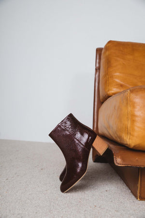 Purple patent Maral ankle boots