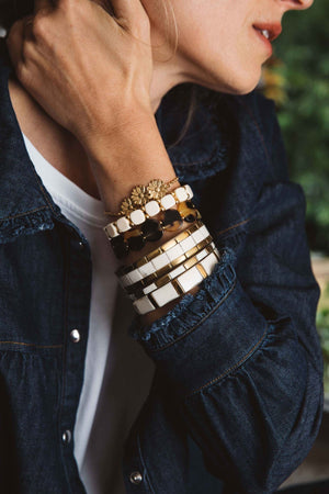 Bracelet Anthéa doré et écru