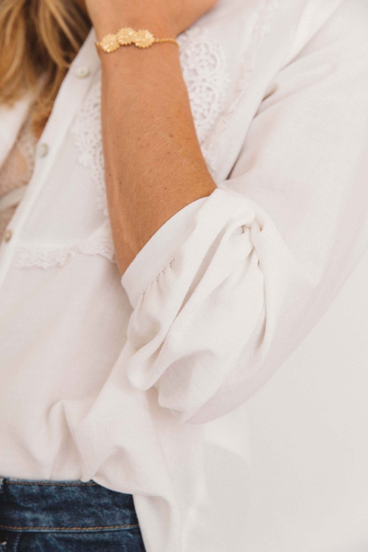 Salina natural white shirt in organic cotton