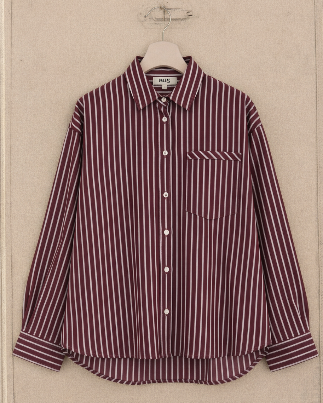 Stanislas shirt with plum stripes