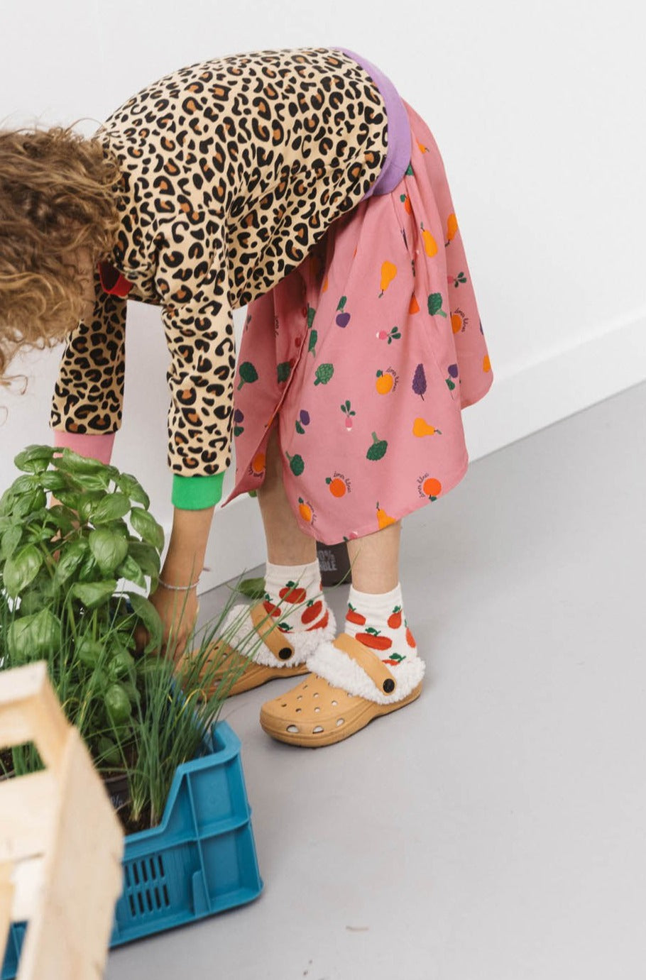 Chaussettes Pommes écru et rouge