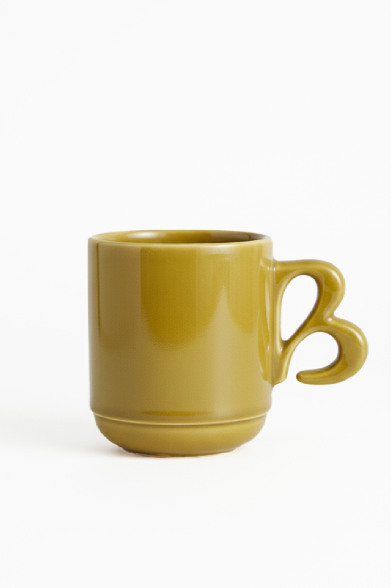Green B-handle mug