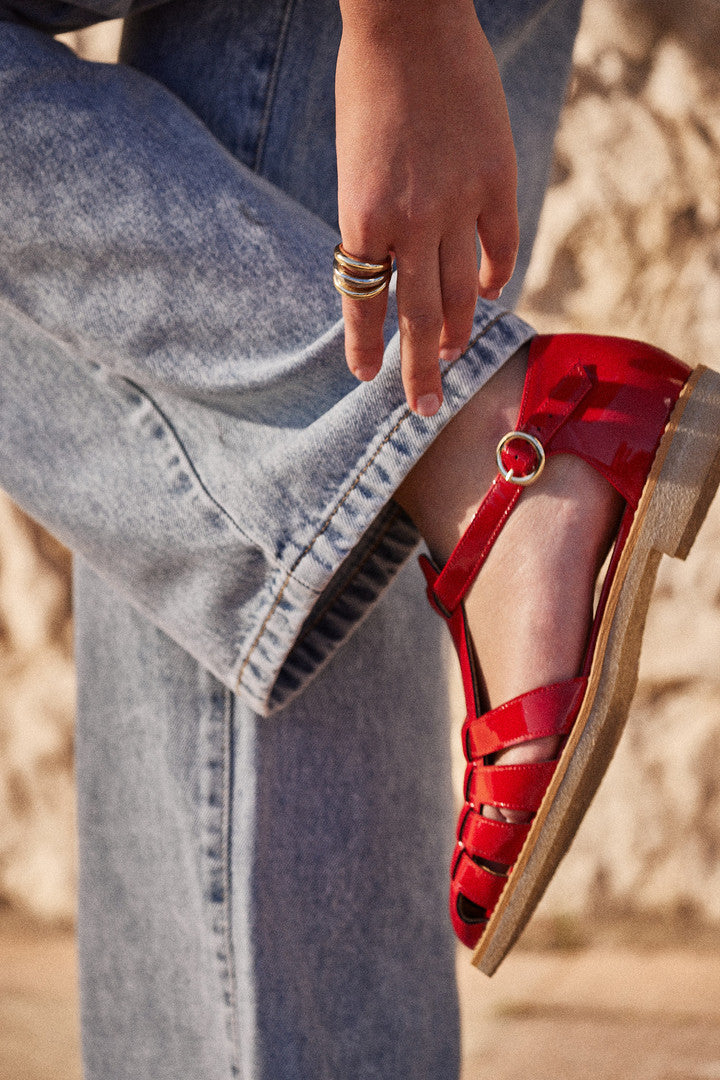 Red patent Théoline sandals