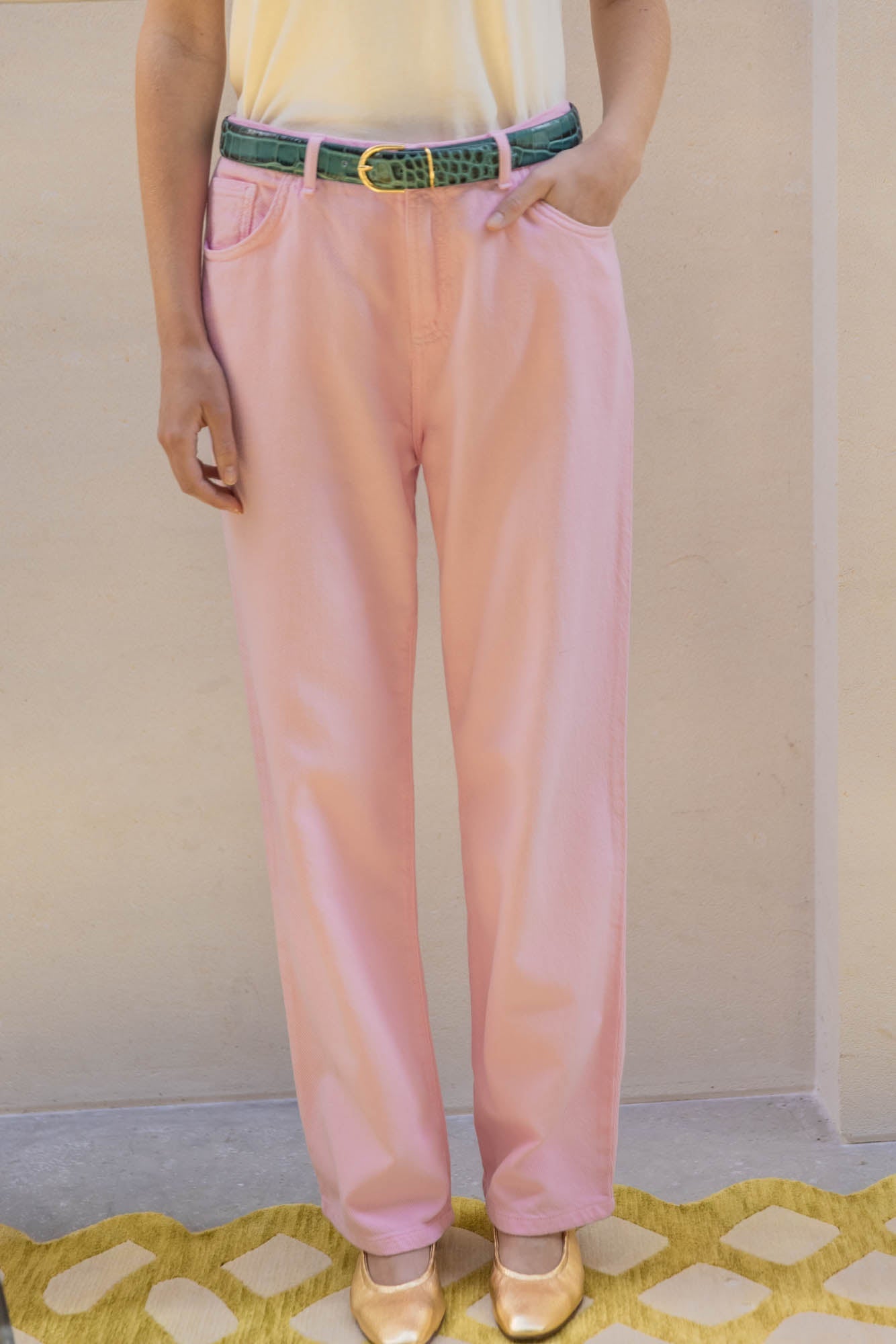 Pink beguin trousers